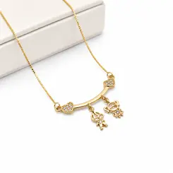 COLAR 2 FILHOS BANAHDO A OURO 18K