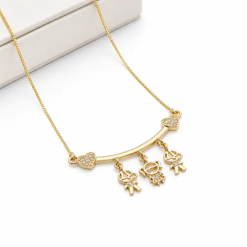 COLAR 3 FILHOS BANHADO A OURO 18K