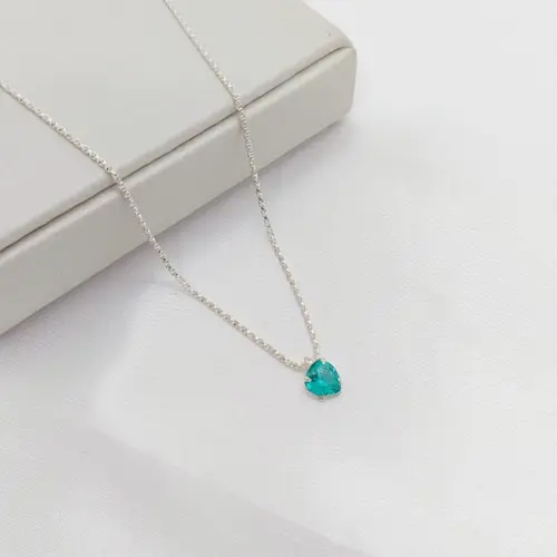 CHOKER COR VERDE BANHADO A PRATA925