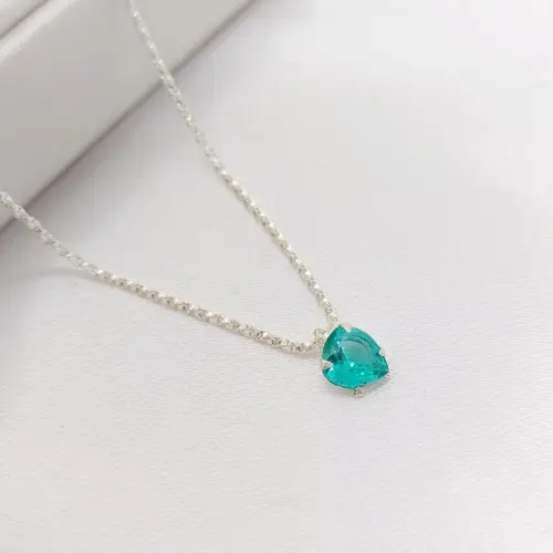 CHOKER COR VERDE BANHADO A PRATA925