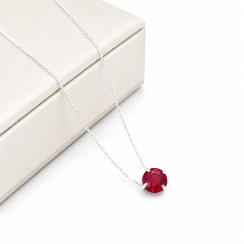 CHOKER PIN VERMELHO BANHADA A PRATA925
