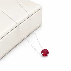 CHOKER PIN VERMELHO BANHADA A PRATA925