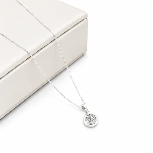 CHOKER PINGENTE REDONDO BANHADA A PRATA925
