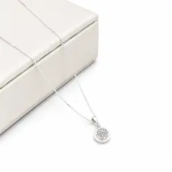 CHOKER PINGENTE REDONDO BANHADA A PRATA925