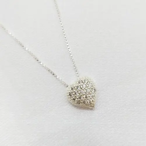 CHOKER CORAÇÃO CRAVEJADO BANHADA A PRATA925