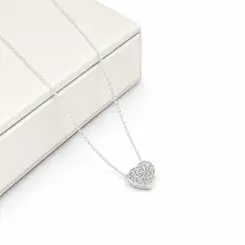 CHOKER CORAÇÃO CRAVEJADO BANHADA A PRATA925