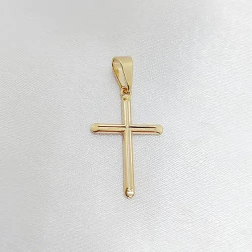 PINGENTE CRUZ ABAL BANHADO A OURO 18K