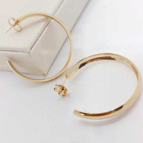 ARGOLA MEL M BANHADA A OURO 18K