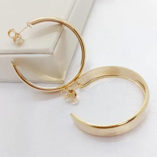 ARGOLA MEL G BANHADA A OURO 18K
