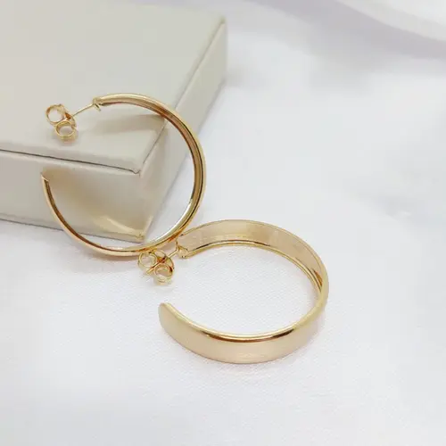 ARGOLA MEL G BANHADA A OURO 18K