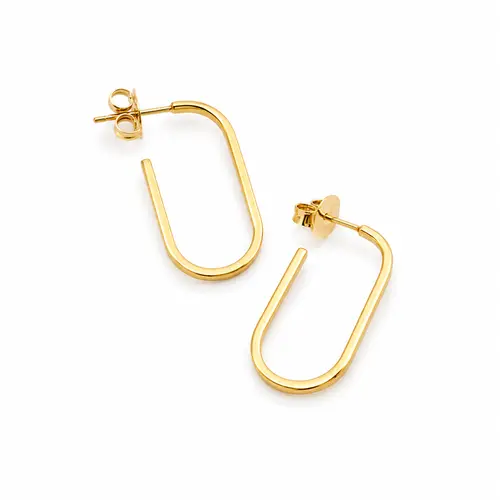 ARGOLA OVAL BANHADO A OURO 18K