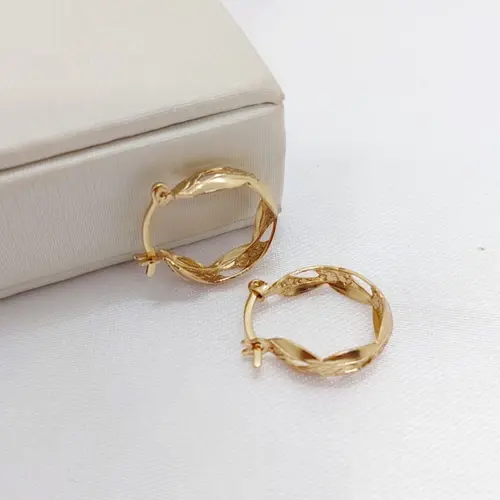 ARGOLA BORD BANHADA A OURO 18K
