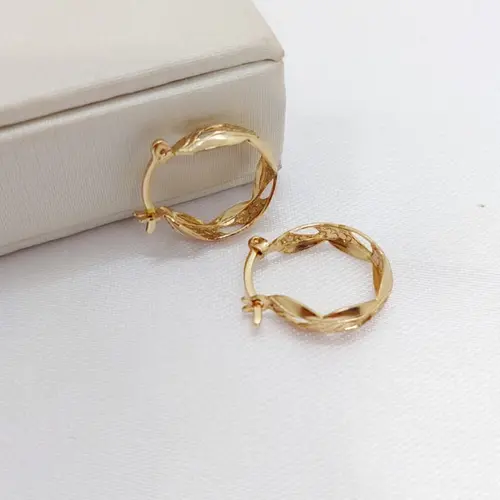 ARGOLA BORD BANHADA A OURO 18K