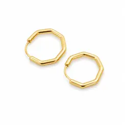 ARGOLA HEX BANHADA A OURO 18K