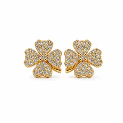 BRINCO TREVO LUNA BANHADO A OURO 18K