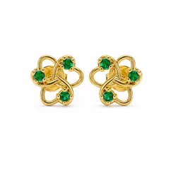 BRINCO P. VERDES BANHADO A OURO 18K