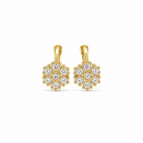 ARGOLA FLOR GOOD BANHADO A OURO 18K