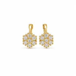 ARGOLA FLOR GOOD BANHADO A OURO 18K