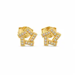 BRINCO ESTRELA LUMINAR BANHADO A OURO 18K