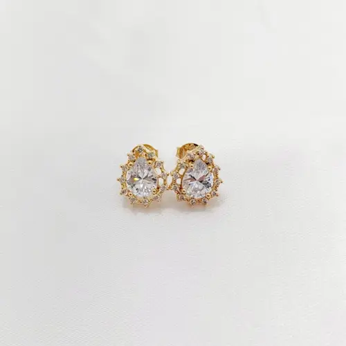 BRINCO GOTA CRAVEJADA BANHADA A OURO 18K