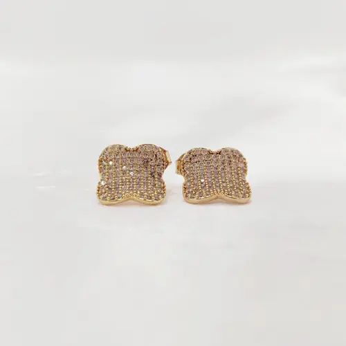 BRINCO TREVO ENCANTO BANHADO OURO 18K