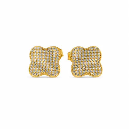 BRINCO TREVO ENCANTO BANHADO OURO 18K