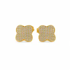 BRINCO TREVO ENCANTO BANHADO OURO 18K