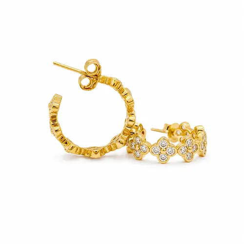 ARGOLA TREVO BANHADA A OURO 18K