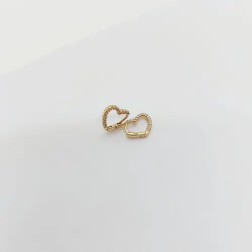 ARGOLA CORAÇÃO P BANHADA OURO 18K