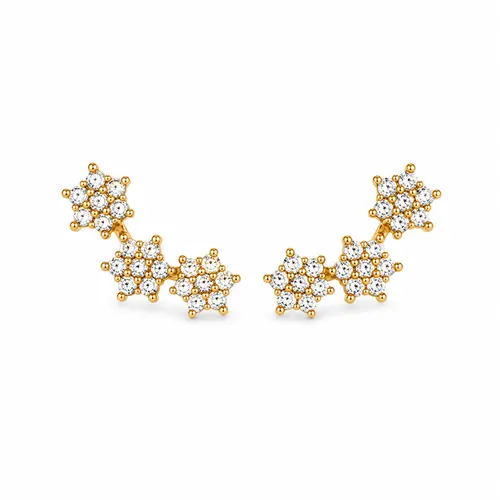 BRINCO CACHO FLOR BANHADO A OURO 18K