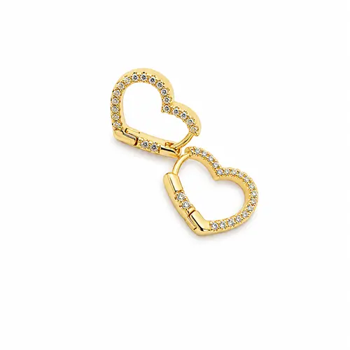 ARGOLA CORAÇÃO FIORELLA BANHADO A OURO 18K