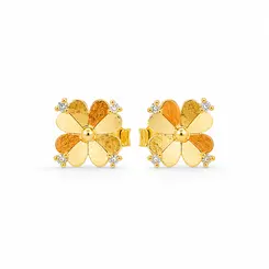 BRINCO FLOWER BANHADO A OURO 18K