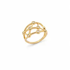 ANEL GEOMÉTRICO BANHADO A OURO 18K
