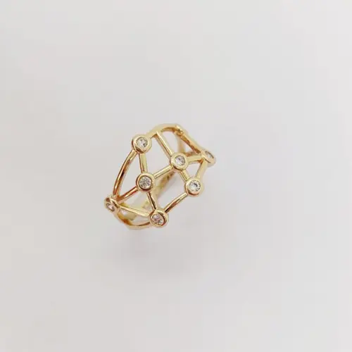 ANEL GEOMÉTRICO BANHADO A OURO 18K