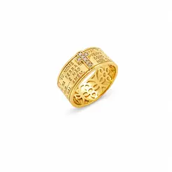 ANEL PAI NOSSO BANHADO A OURO 18K