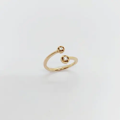 ANEL DUO ESFERAS BANHADO A OURO 18K