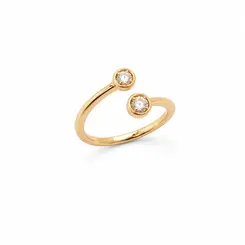 ANEL DUO ESFERAS BANHADO A OURO 18K