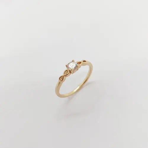 ANEL PONTO RADIANTE BANHADO A OURO 18K