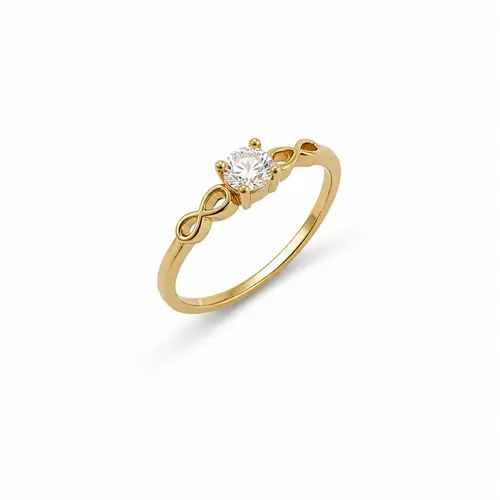 ANEL PONTO RADIANTE BANHADO A OURO 18K