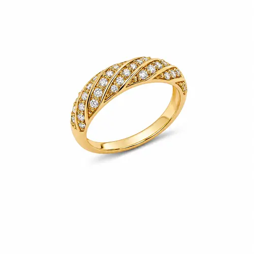 ANEL SOLARIS TEXTURIZADO BANHADO A OURO 18K