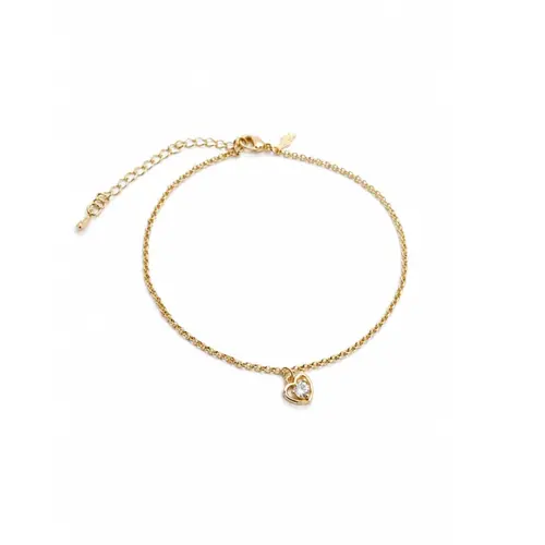 TORNOZELEIRA CORAÇÃO BANHADA A OURO 18K