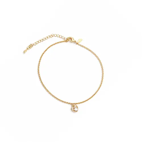 TORNOZELEIRA CORAÇÃO BANHADA A OURO 18K