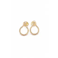 BRINCO GOTA CRAVEJADO BANHADO A OURO 18K
