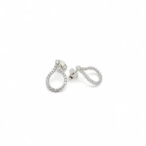 BRINCO GOTA CRAVEJADO BANHADO A OURO BRANCO