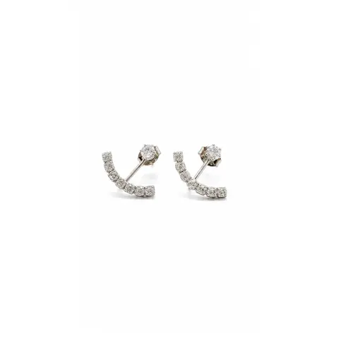 BRINCO EAR JACKET BANHADO A OURO BRANCO
