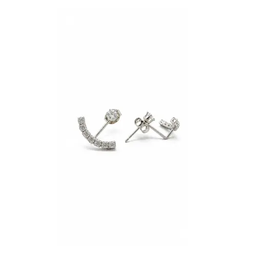 BRINCO EAR JACKET BANHADO A OURO BRANCO