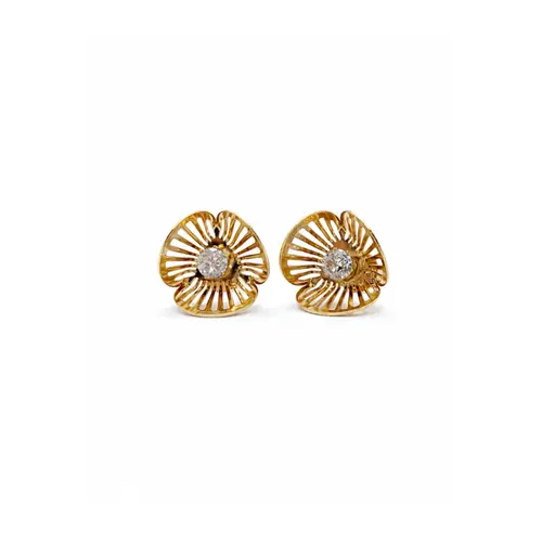 BRINCO FLOR BANHADO A OURO 18K