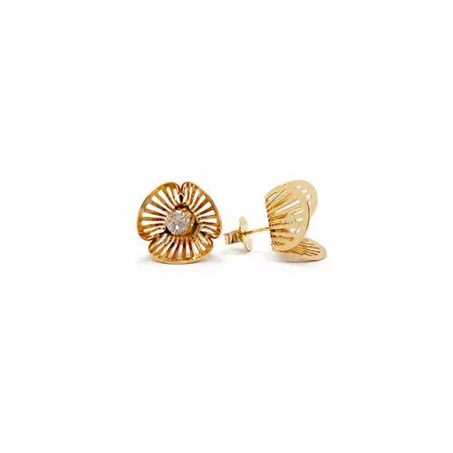 BRINCO FLOR BANHADO A OURO 18K