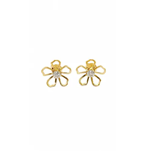 BRINCO FLOR BANHADO A OURO 18K