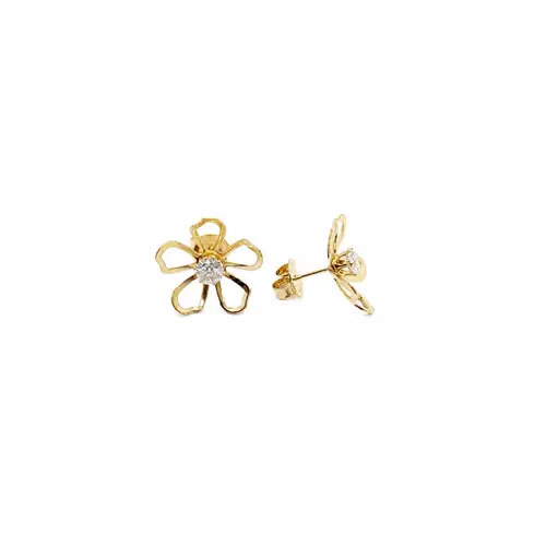 BRINCO FLOR BANHADO A OURO 18K